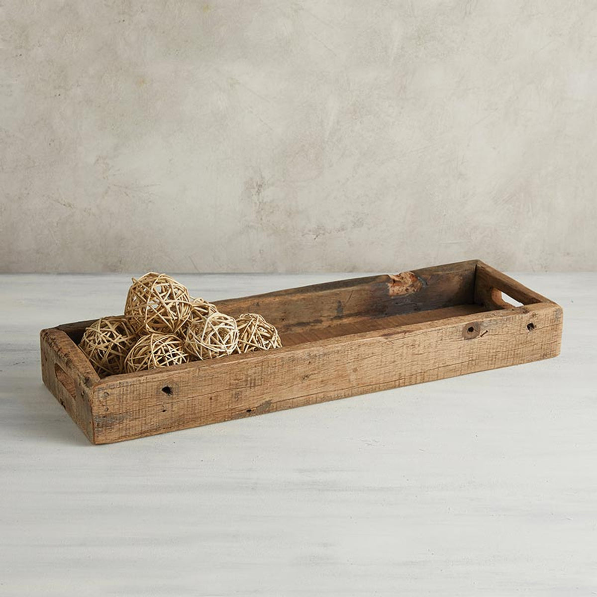 Wooden Rectangle Tray – Vintage Peony