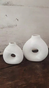 Ceramic Donut shaped vase
