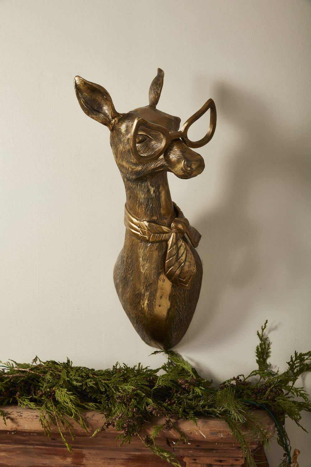 Margie the Doe Female Deer Bronzed Aluminum Hanging Wall Mount