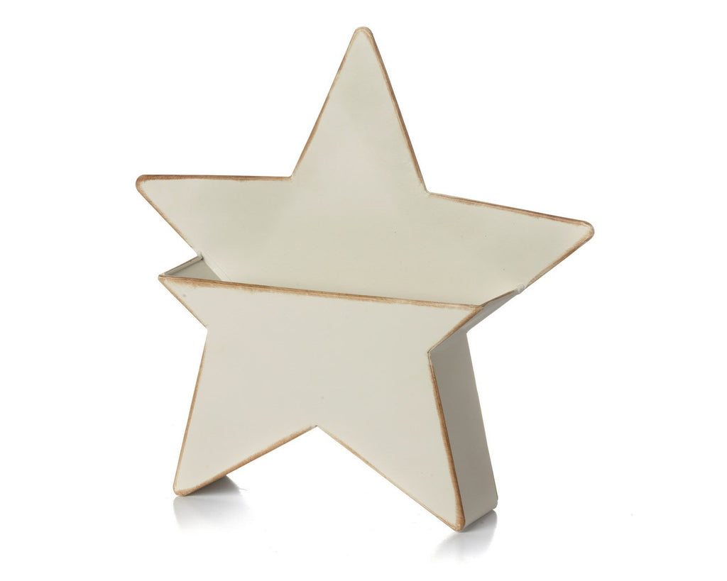 Star-shaped ceramic container on a white background
