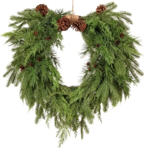 26" real touch cedar wreath