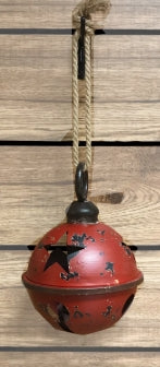 5" Antique jingle bell with jute rope