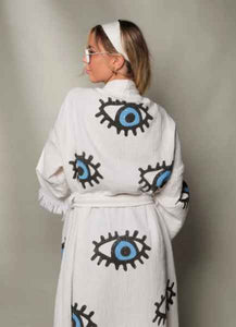 Blue Evil Eye Long Kimono