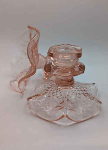 Imperial Glass pink diamond ruffled candleholders