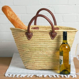 Provence market bag leather handle