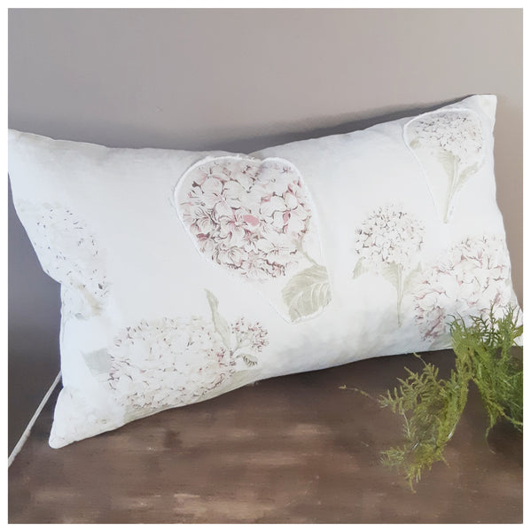 Hydrangea throw pillow Vintage Peony