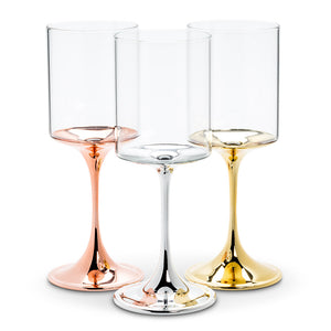 Wine Glass with Metallic Stem