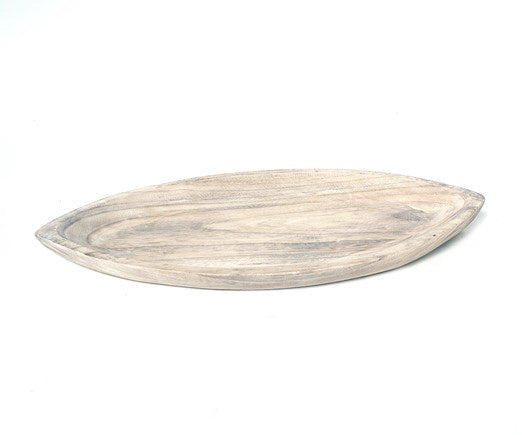 Wood wide oval tray