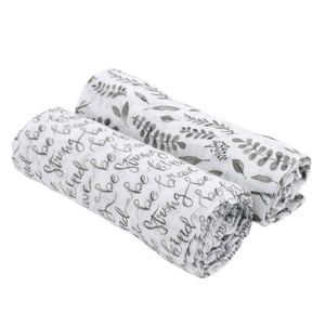 Just Be & Leaves Classic Muslin Swaddle Blanket Set