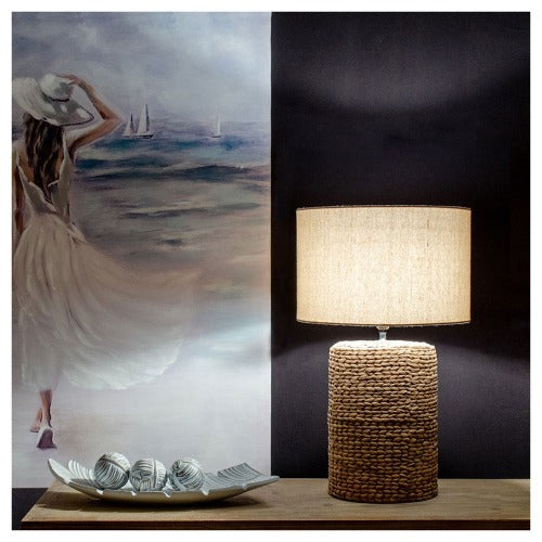 Concrete Table Lamp with a Rope Design