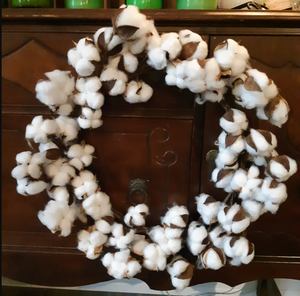 Cotton Wreath 18"