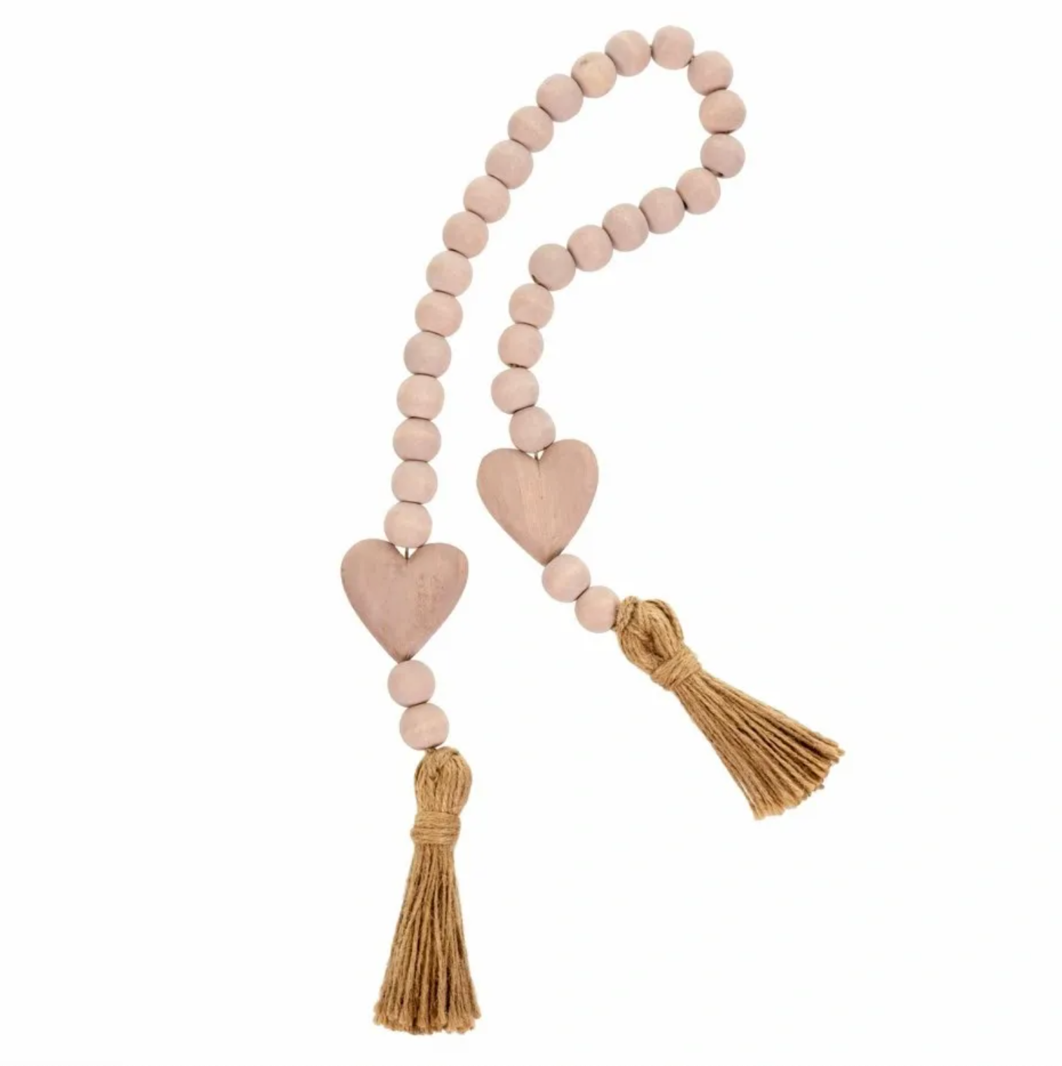 Heart Blessing Beads, Natural Blush