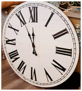 Distressed Ivory Wall Clock with Roman Numerals