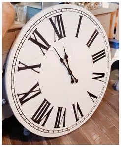 Distressed Ivory Wall Clock with Roman Numerals
