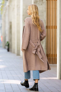 Knitted trench coat