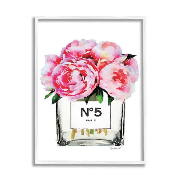 Glam Paris vase with Pink Peony framed