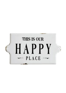 This is our happy place enameled wall sign
