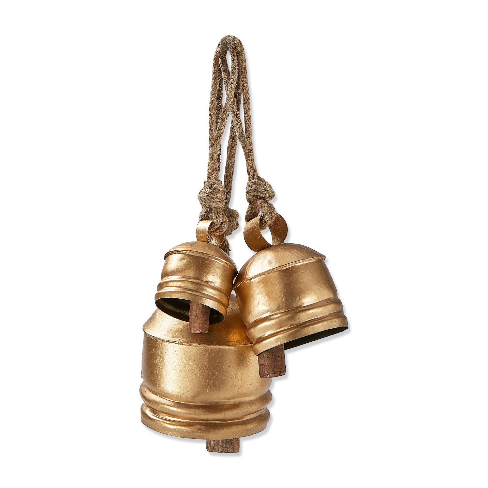 Classic artisan made bell set of 3 - antique gold