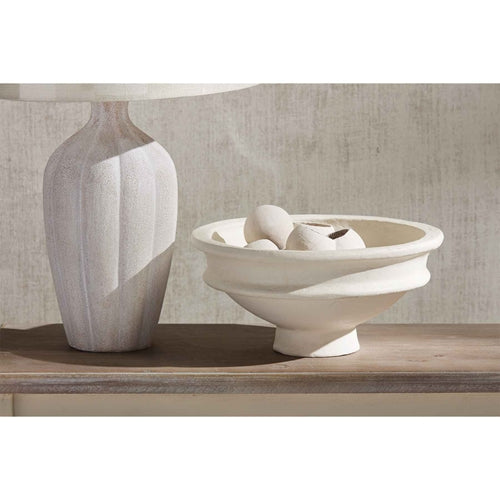 Paper mache pedestal bowl