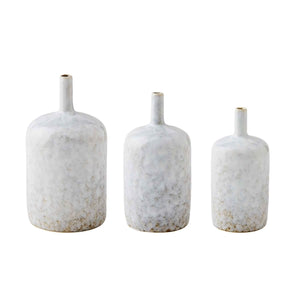 Reactive glaze stoneware bottle vase